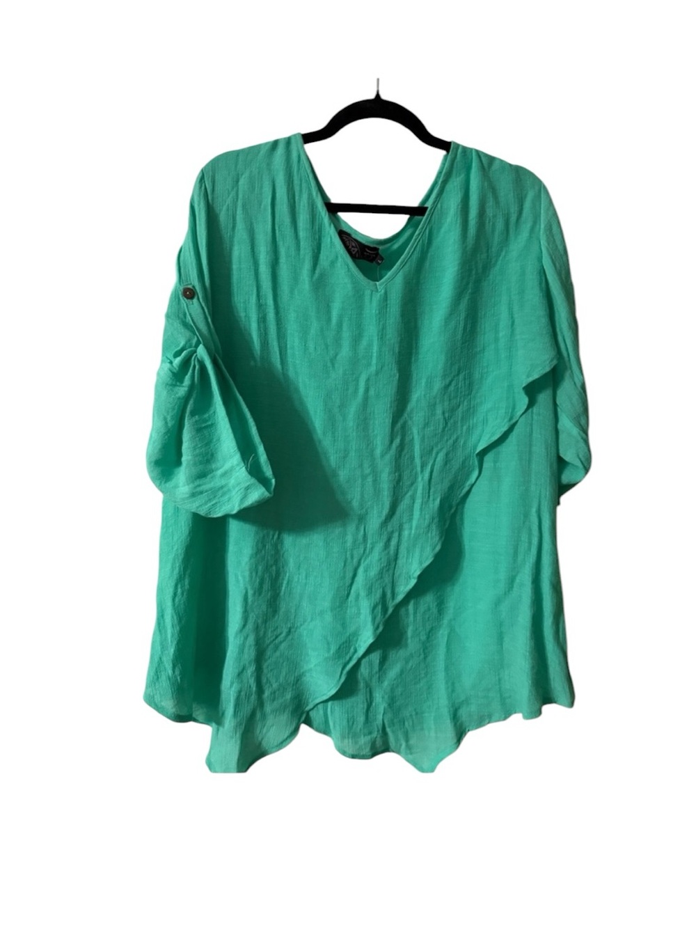 Women's Teal V-Neck Top
